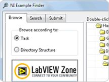 Figure 8. The NI Example Finder lists examples for all installed drivers.