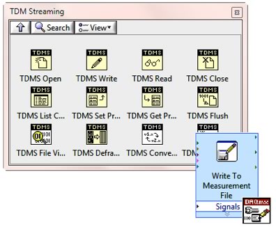 Figure 3. With multiple interfaces for writing TDMS files, you can choose the one that best fits your needs.